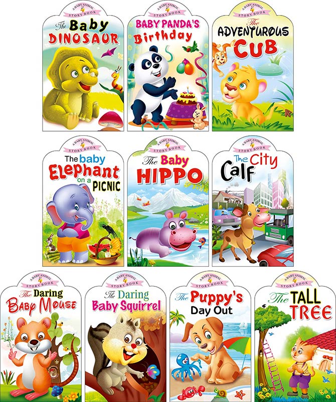 Sawan Baby Animal Story Board-Books (Die Cut) Set of 10 Books