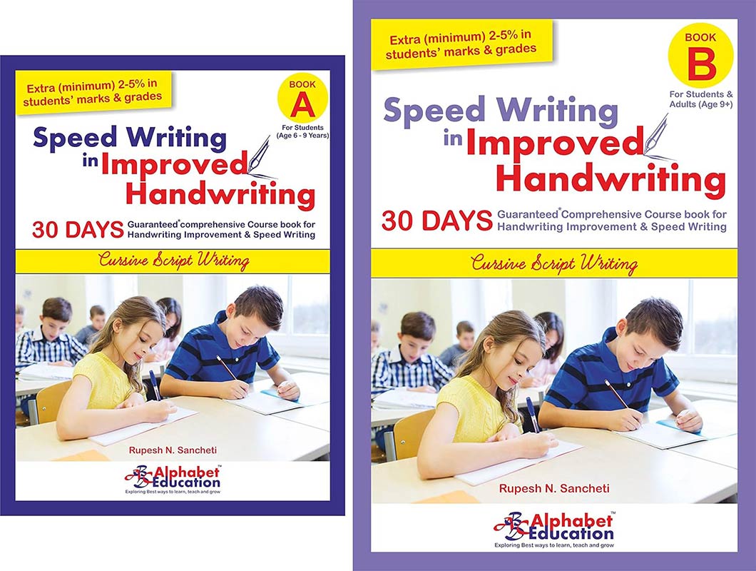 Cursive writing Combo - Speed writing in improved handwriting - Book A (For 6-9 years) with Book B (For 9+ years)