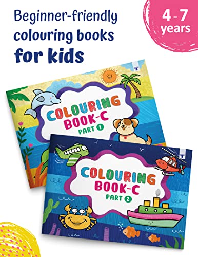 Colouring and Drawing Practice Book for Kids | Copy Color Books for 3 to 7 Year Old Childrens | Perfect Gift for Preschool, Nursery, Early Learners and Kindergarten | Pack of 2