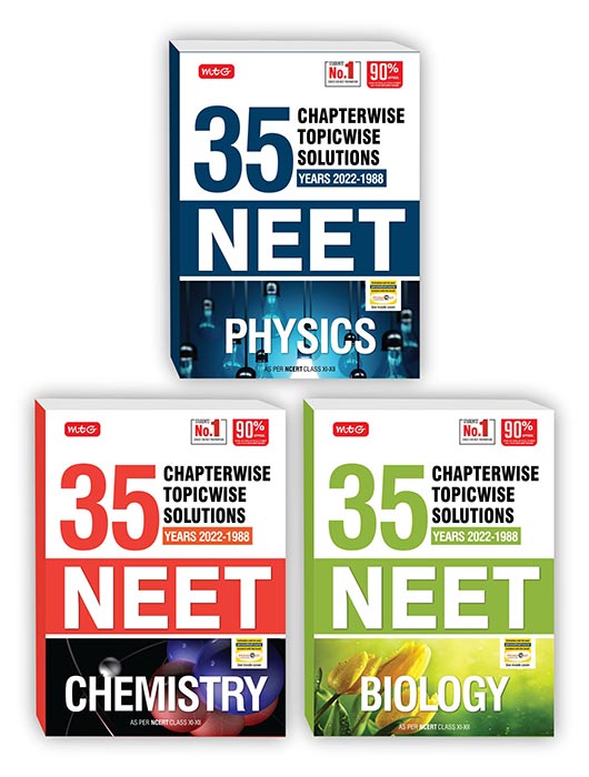 MTG 35 Years NEET Previous Year Solved Question Papers with NEET Chapterwise Topicwise Solutions - NEET 2023 Preparation Books, Set of 3 Books NTA Neet 35 Years Questions, Physics Chemistry Biology