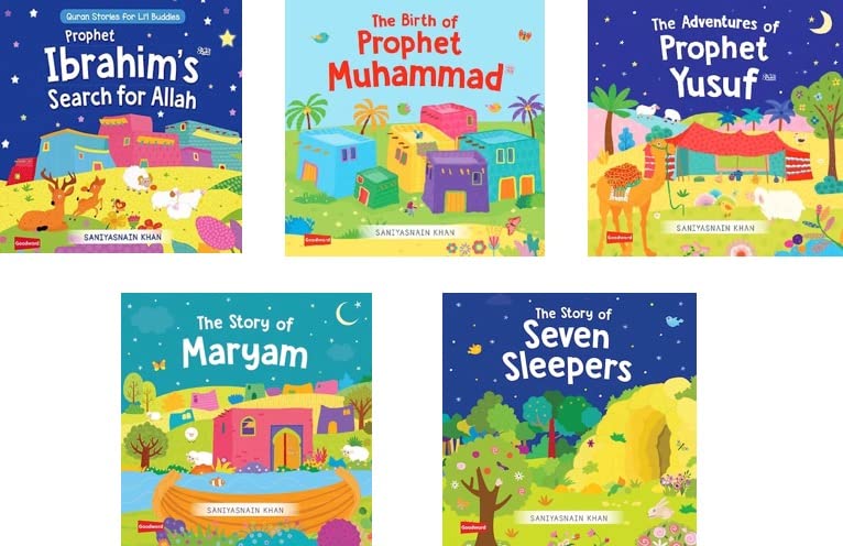 Delightful Illustrated Best Quran Stories - A Set of 5 Board Book (PROPHET IBRAHIM'S,STORY OF MARYAM,THE BIRTH OF PROPHET MUHAMMAD,THE STORY OF SEVEN SLEEPERS,THE ADVENTURES OF PROPHET YUSUF)