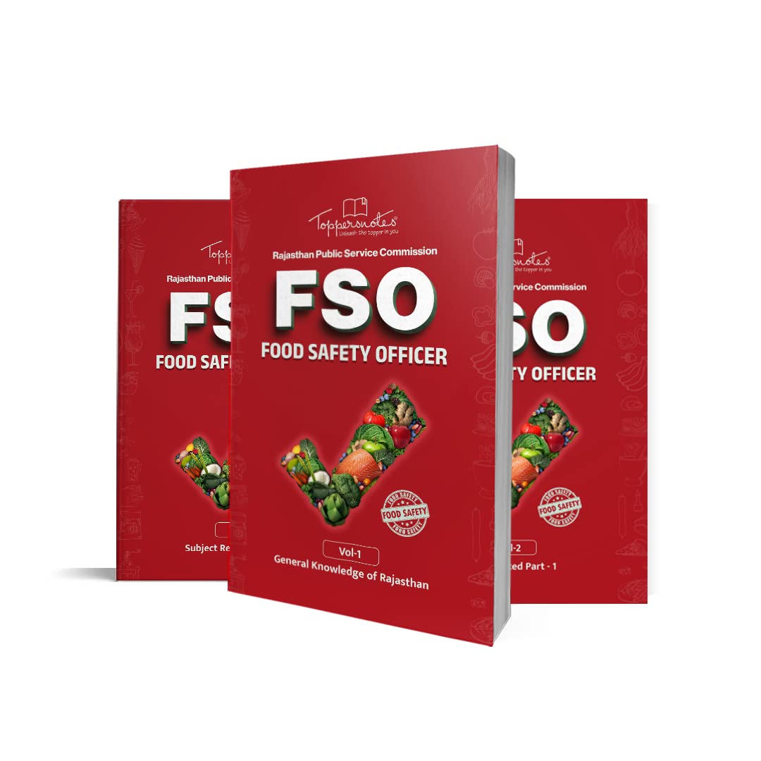 Rajasthan Food Safety Officer(FSO) Exam Notes in English Medium are prepared based on the latest exam pattern/syllabus | Set of 3 Books