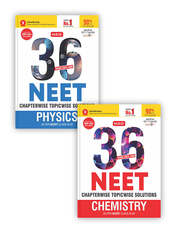 MTG 36 Years NEET Previous Year Solved Question Papers with NEET PYQ Chapterwise Topicwise Solutions - Physics & Chemistry For NEET Exam 2024 | Get Free access of Smart Book (Set of 2 Books)