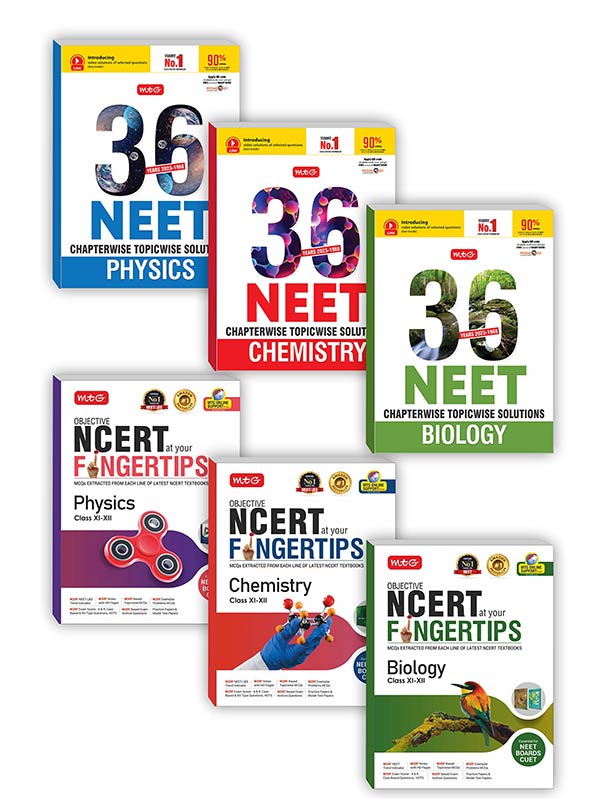 MTG Objective NCERT at Your FINGERTIPS For NEET & 36 Years NEET Previous Year Solved Question Papers (NEET PYQ) - Physics, Chemistry, Biology For NEET 2024 Exam (Set of 6 Books)