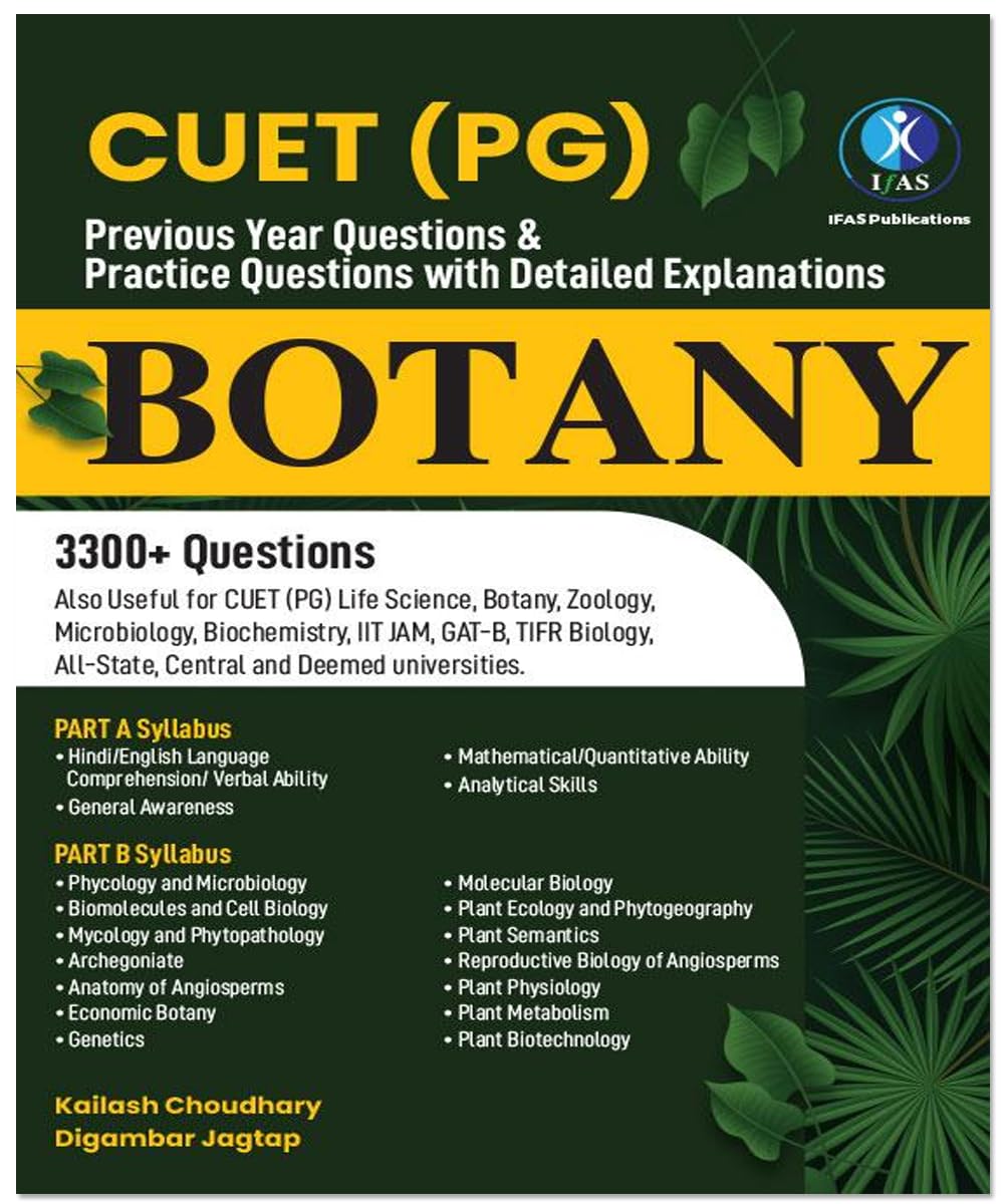 CUET PG Botany Book Previous Year and Pratice Question with detailed solution (pyq),