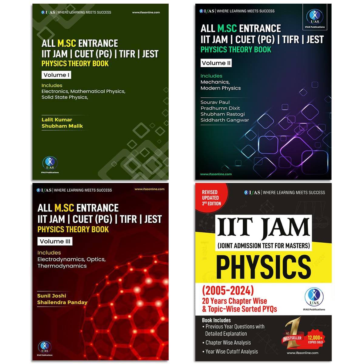 IIT JAM Physics Books Complete Study Materials (4 Books) - Theory & Topic wise sorted Previous year Solved Papers for CUET PG, TIFR, & All MSc Entrance Exam | Best Physics Book for IIT JAM Exam Prep - IFAS Publications