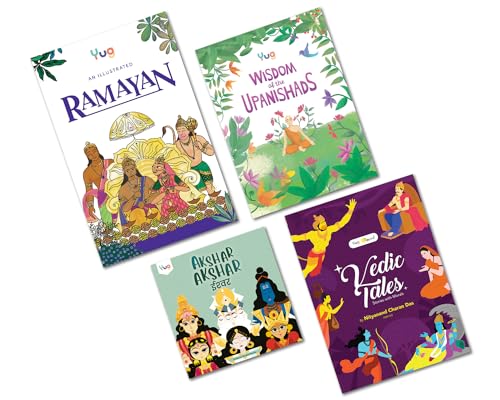 Yug Worship - Four Combo Mythology Books for Kids- Illustrated Story Books for Kids with Colourful Pictures - Fun Learning Book for 3+ Year Old Children - Bedtime Stories includes Activities