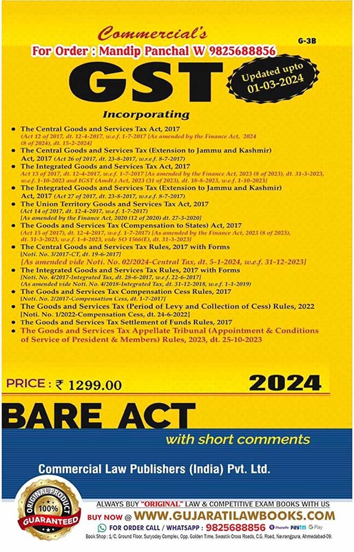 GST Incorporating Updated 1-3-2024 - BARE ACT