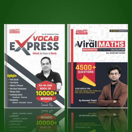 Set of 2 Vocab Express | 10000+ Words by Santosh Sir & The Viral Maths | Brahmastra for Maths Calculation By Navneet Sir for SBI |IBPS|IBPS RRB|RBI|NABARD| CUET|UPSC |NDA SSC|Other Exams By Adda247