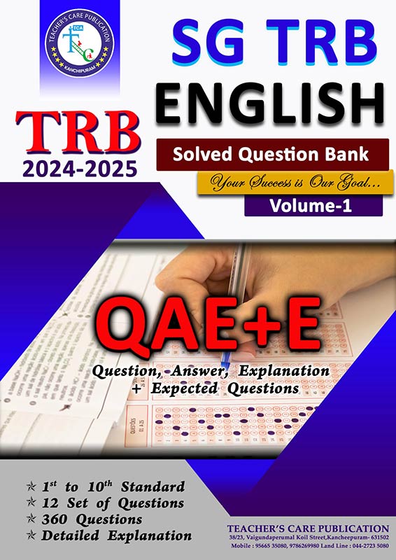 TRB Secondary Grade Teachers (SGT) English Solved Papers (2 Books - Vol 1 & Vol 2) Latest Edition 2024