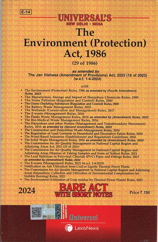 The Environment (Protection) Act, 1986 Bare Act - Latest 2024 EDITION Universal's