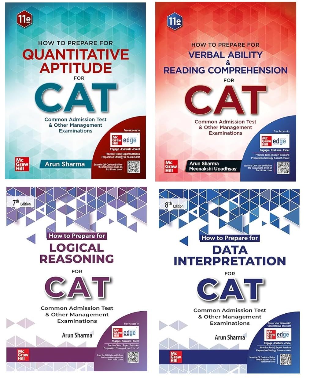 Arun Sharma CAT combo - Verbal Ability + Quantitative Aptitude + Logical Reasoning + Data Interpretation for CAT 2024 Exam | Latest edition 2024-25 | SET of 4 books