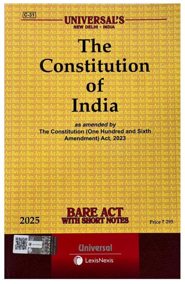 The Constitution of India, Bare Act 2025 with Short Notes | Universal's